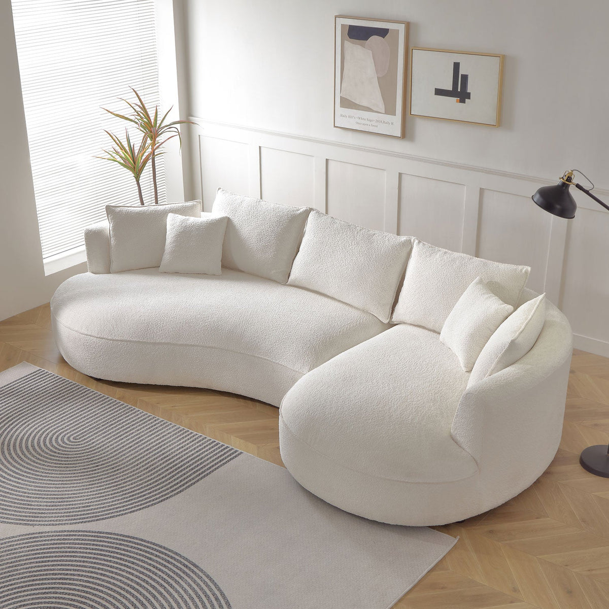 Curved Sofa with Ingenious Shape Beige