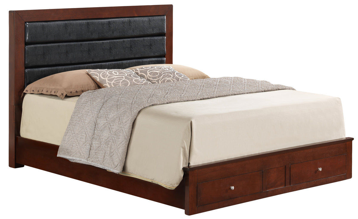 Elegant Cherry Full Storage Bed for Cozy Spaces