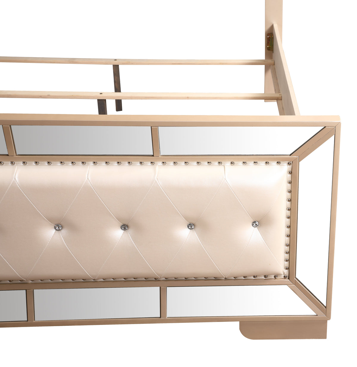 Elegant Pearl Queen Bed With Minimalist Design
