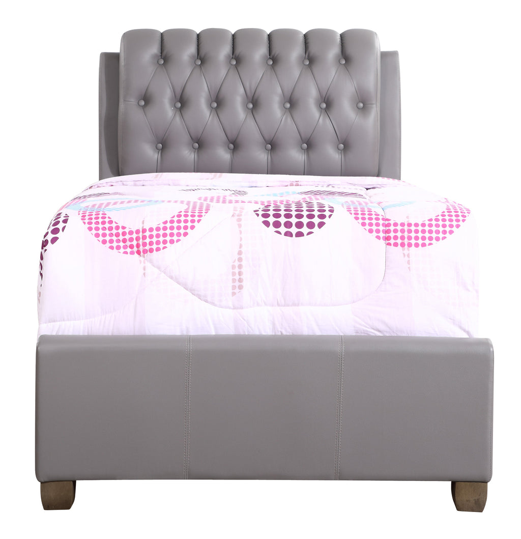 Contemporary Twin Bed In Light