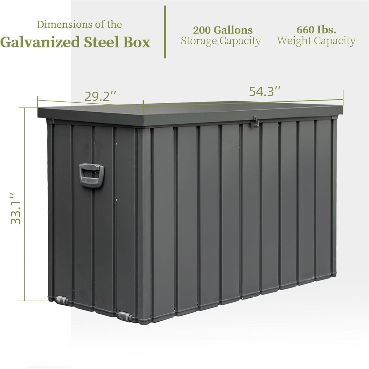 200 Gallon Outdoor Storage Deck Box Waterproof