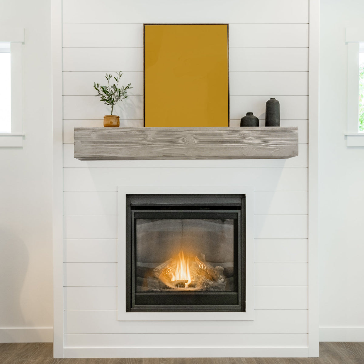 72" Rustic Wood Fireplace Mantel