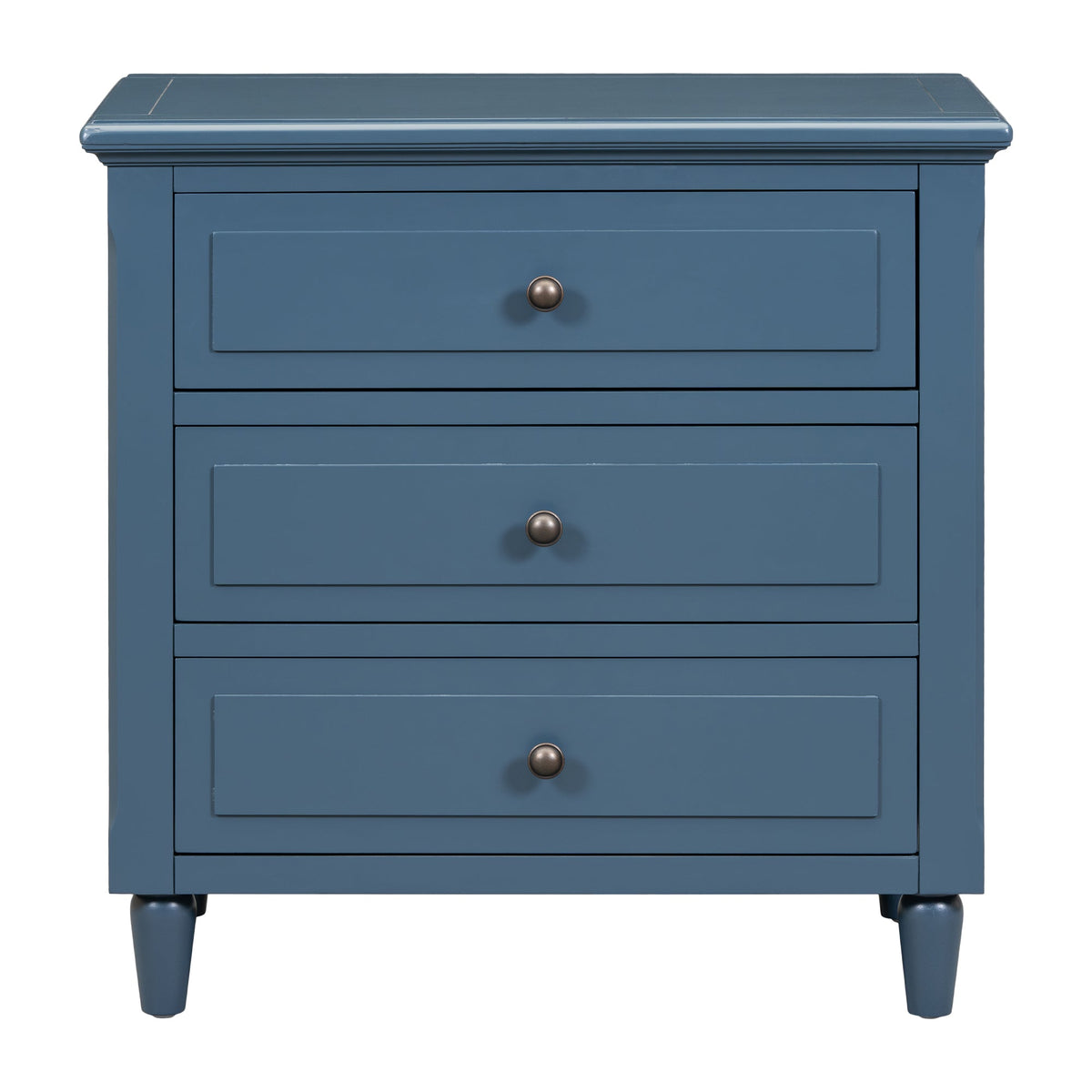 U_STYLE 28'' Pine Wood Nightstand with 3 Drawers