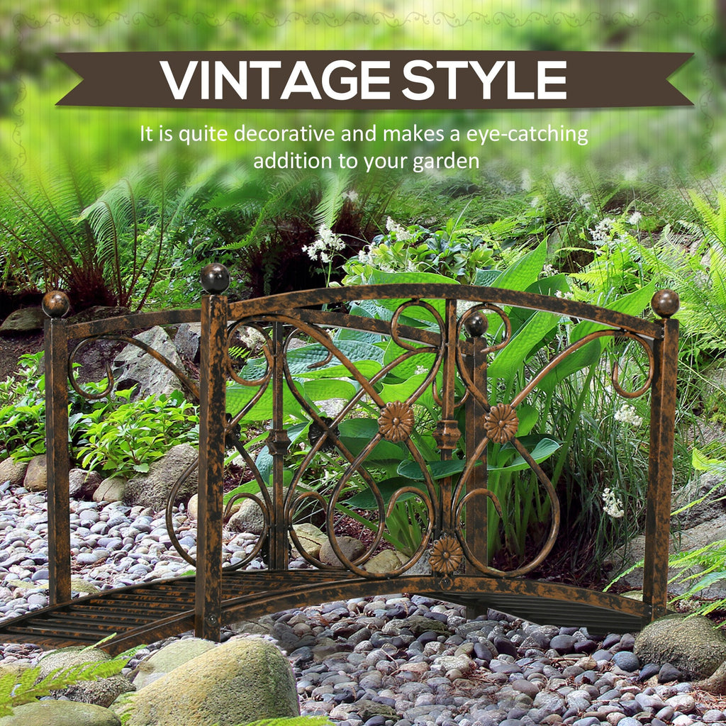 Outsunny 3.3FT Metal Arch Zen Garden Bridge