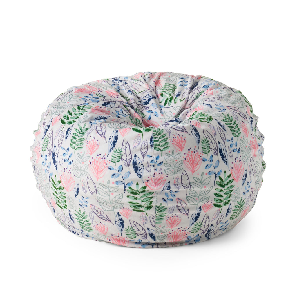 Barcadera 3 Foot Rounded Bean Bag, Leaf Print