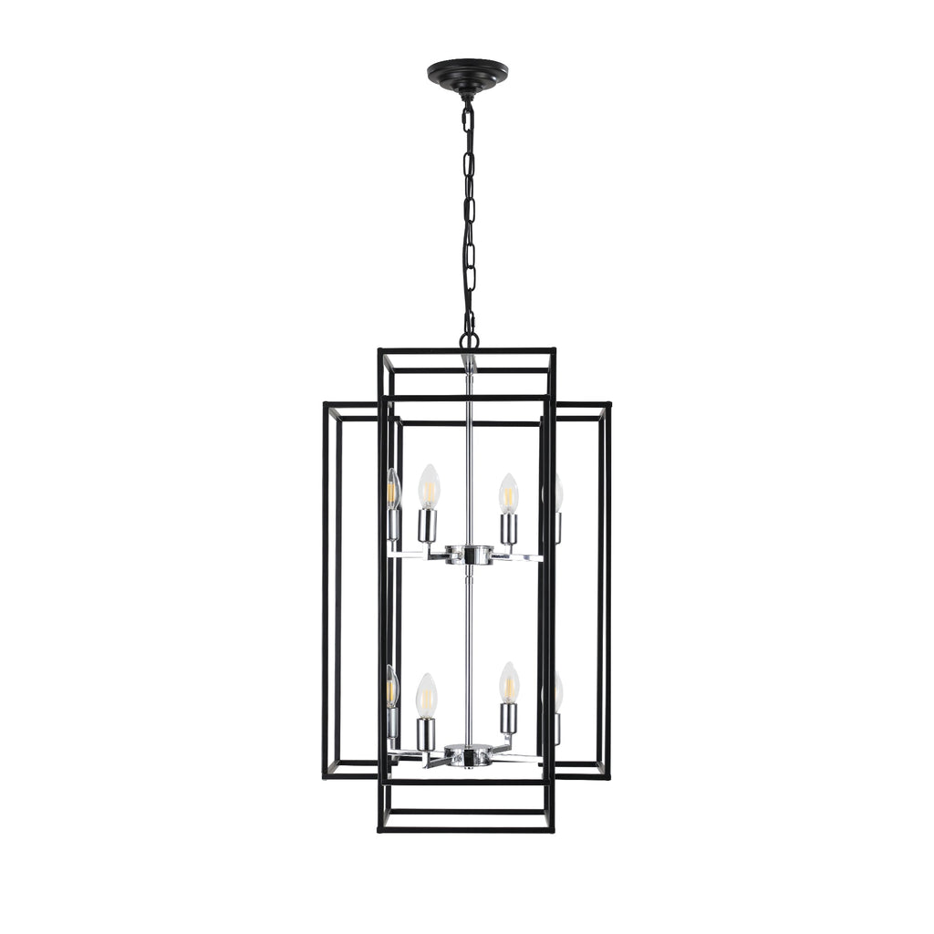Black Geometric Foyer Chandelier