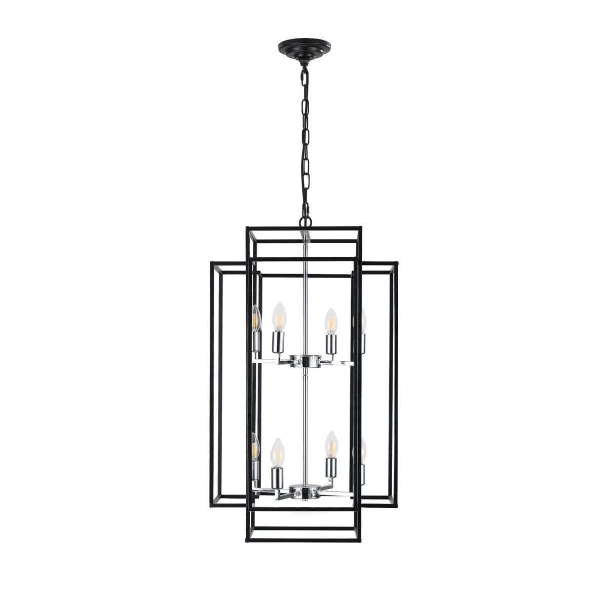 Black Geometric Foyer Chandelier