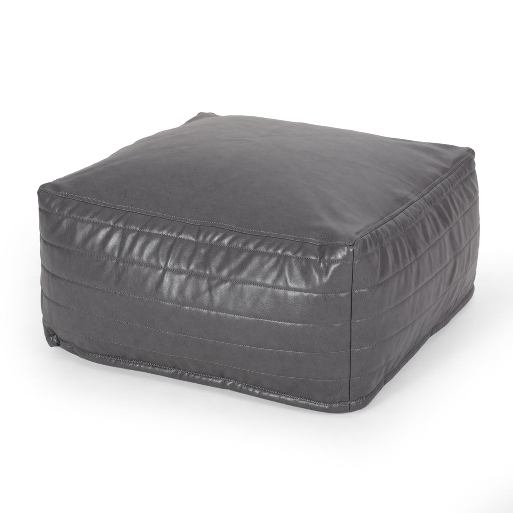 Bambo Faux Leather Rectangle Pouf