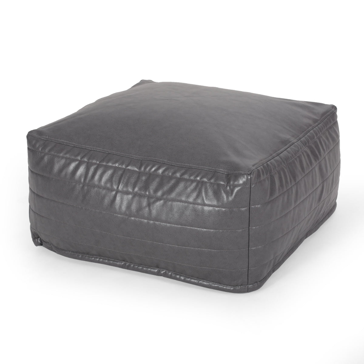Bambo Faux Leather Rectangle Pouf
