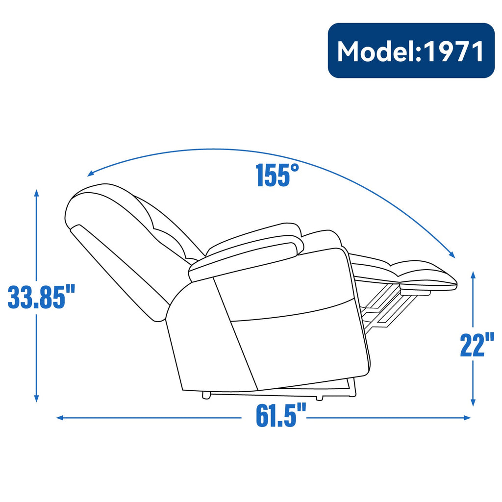 Large Power Lift Recliner Chair with Massage and Heat