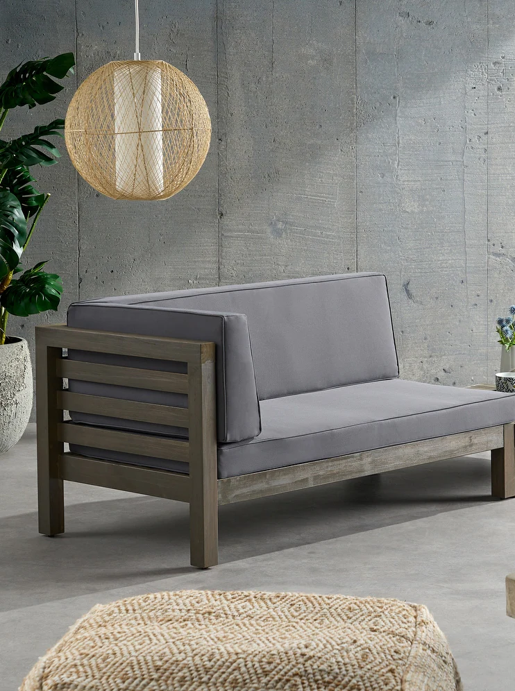 Oana Corner Bench - Dark Acacia Wood
