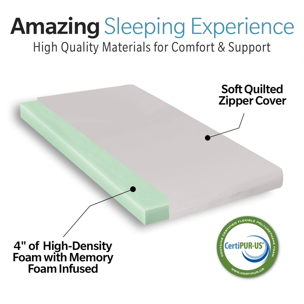 Memory Foam Camping Mattress - 75"x30"x4"