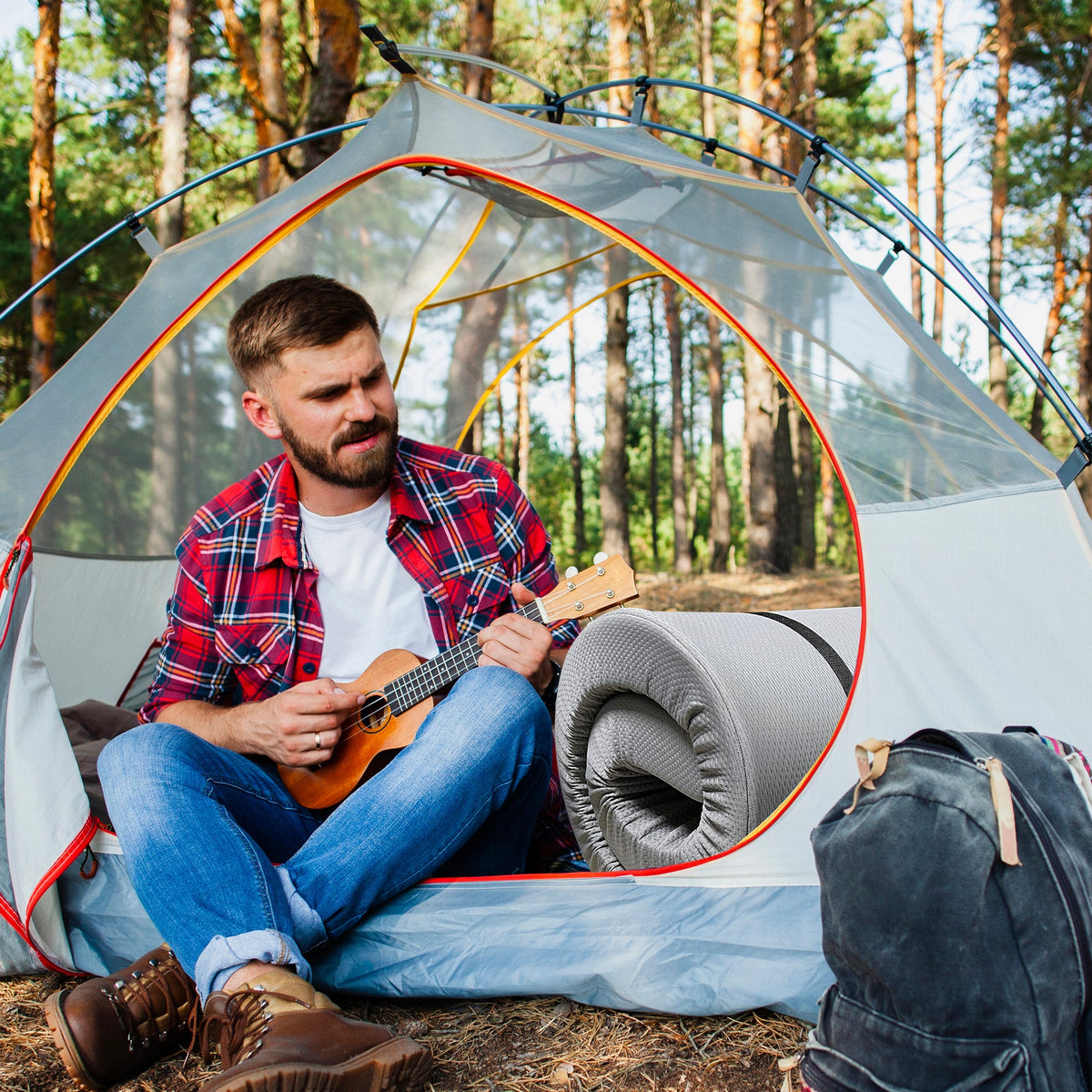 Memory Foam Camping Mattress - 75"x30"x4"