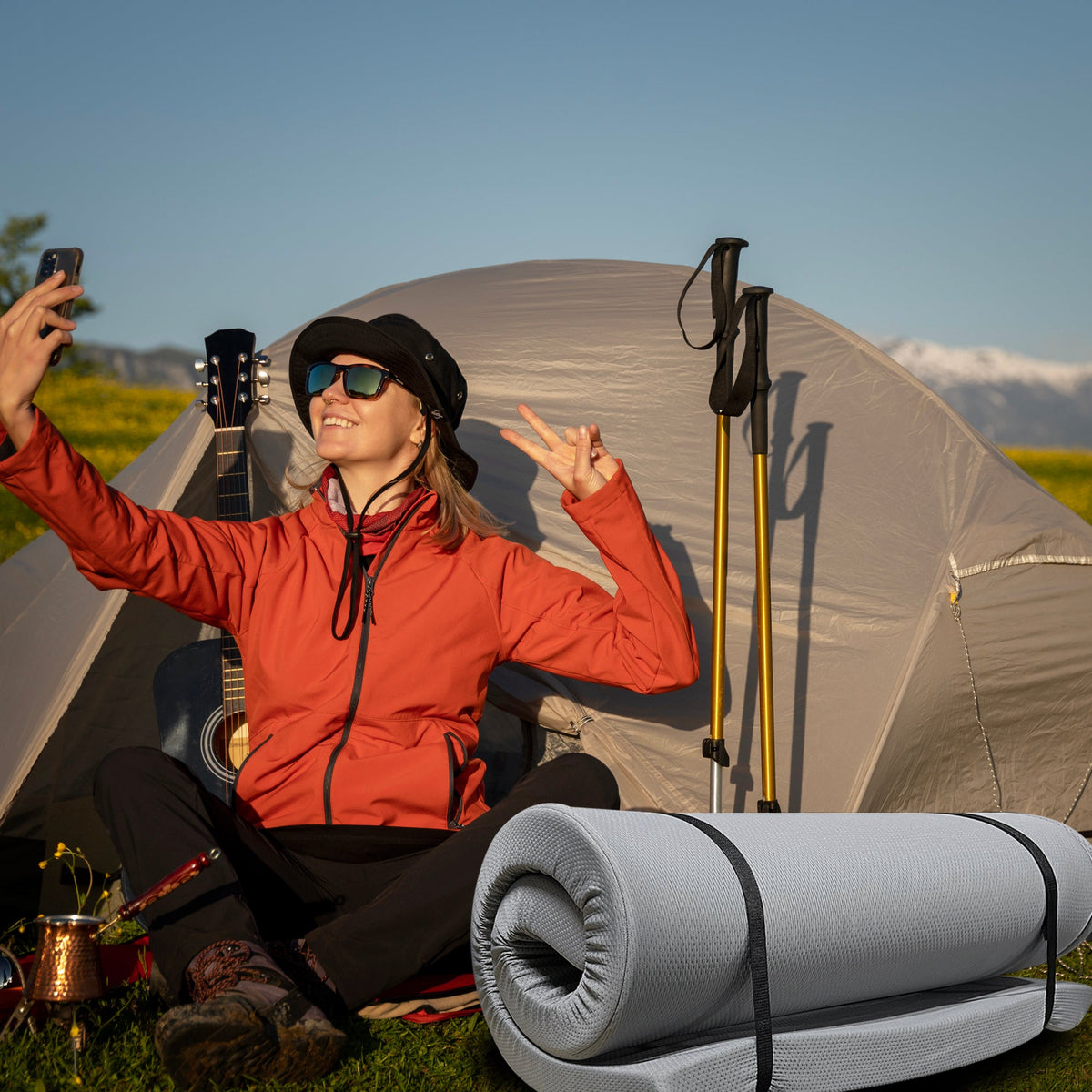 Memory Foam Camping Mattress - 75"x30"x4"