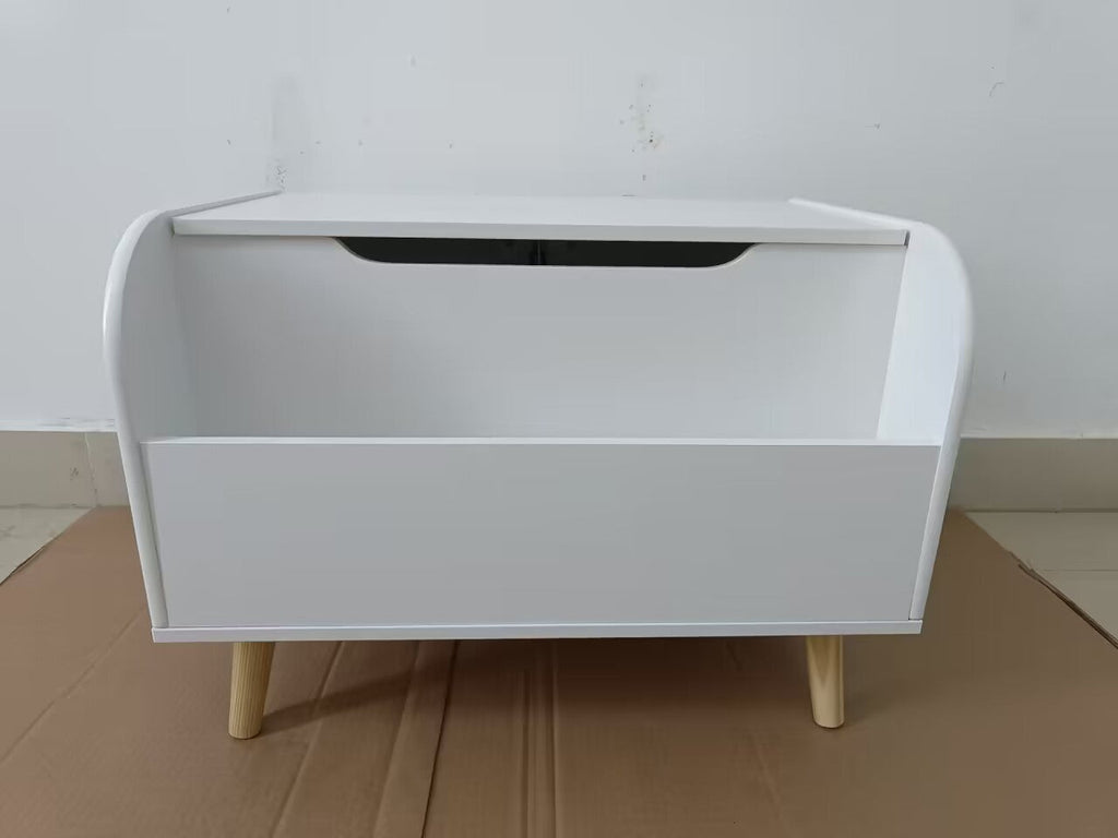 Wooden Toy Box with Front Bookshelf