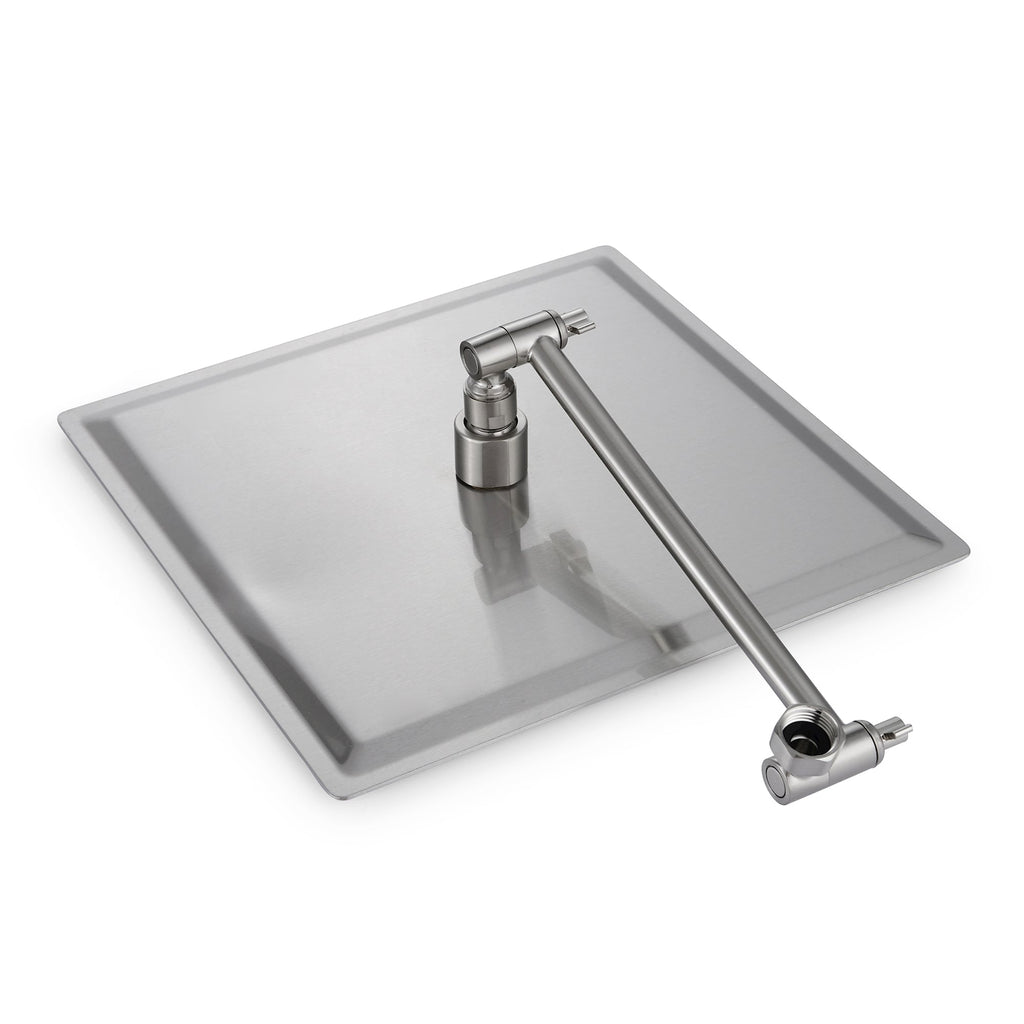 Rain Shower Head With Shower Arm (10 Inch Square, Brushed Nickel)