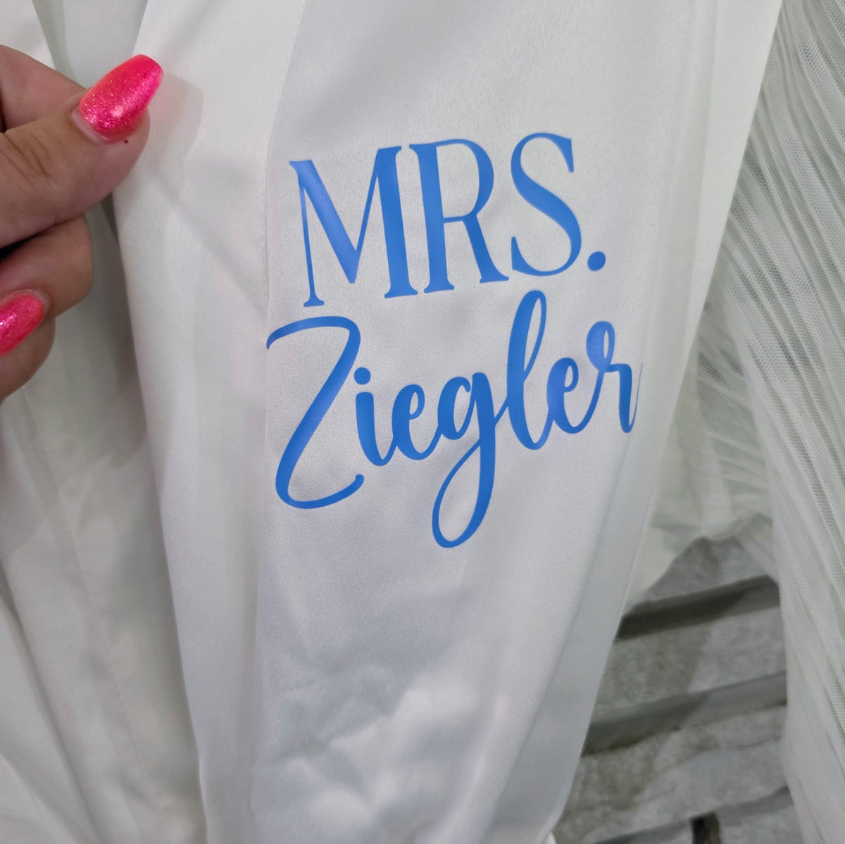 Personalized Tulle Sleeve Bridal Robe