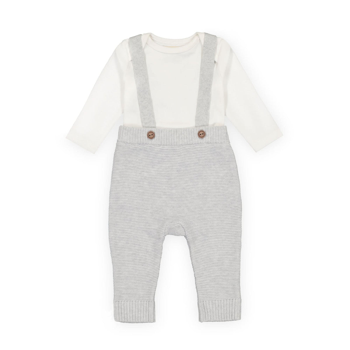 Organic Knit Bodysuit and Sweater Overall Set