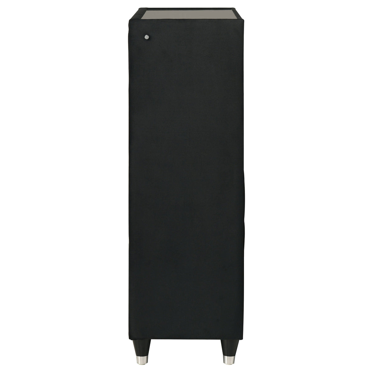 Ravenne 5-drawer Velvet Upholstered LED Chest of Drawers Black