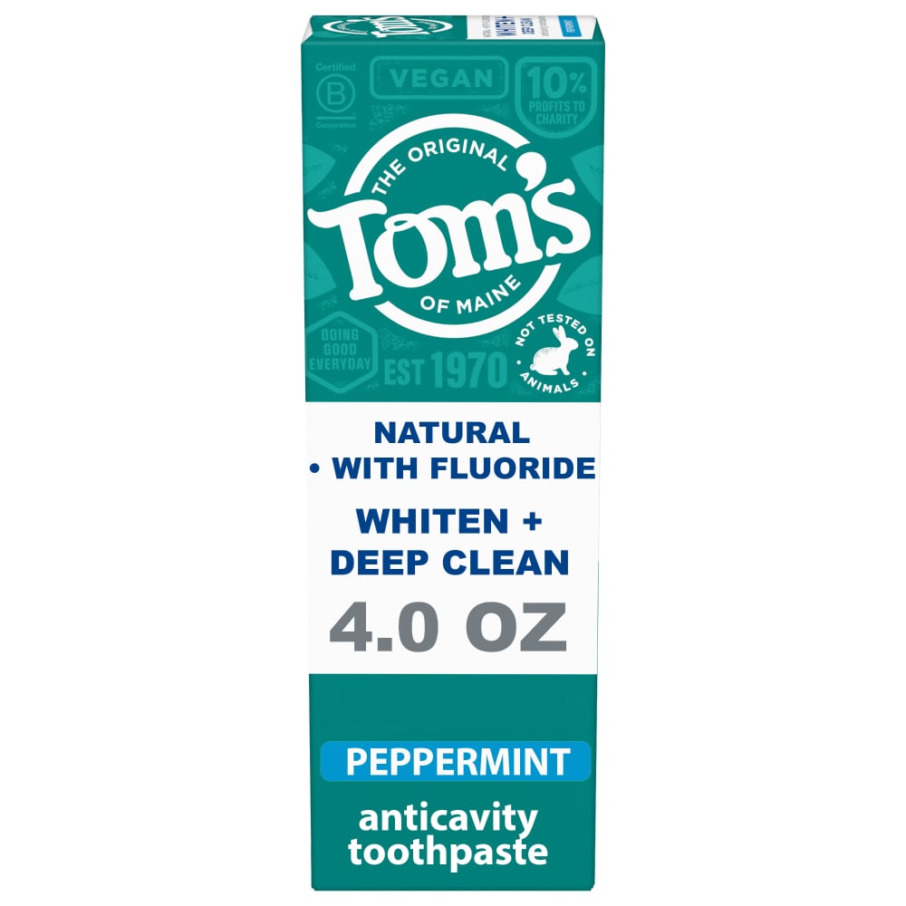 Tom's of Maine® Natural Whiten + Deep Clean Whitening Peppermint Toothpaste, 4 oz