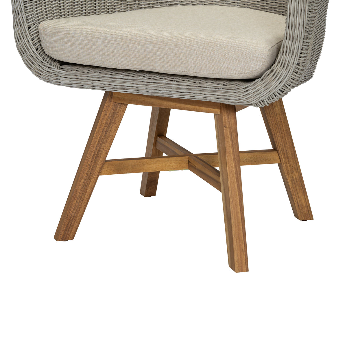 Outdoor Dining Arm Chair with Cushion, Set of 2