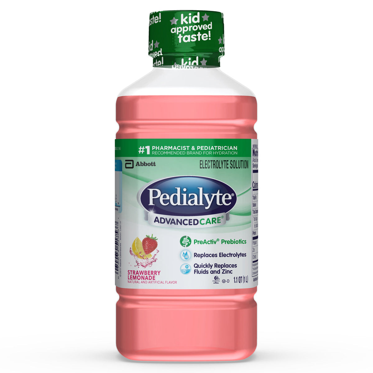 Pedialyte Strawberry Lemonade Electrolyte Solution 33.8 Fl Oz Bottle