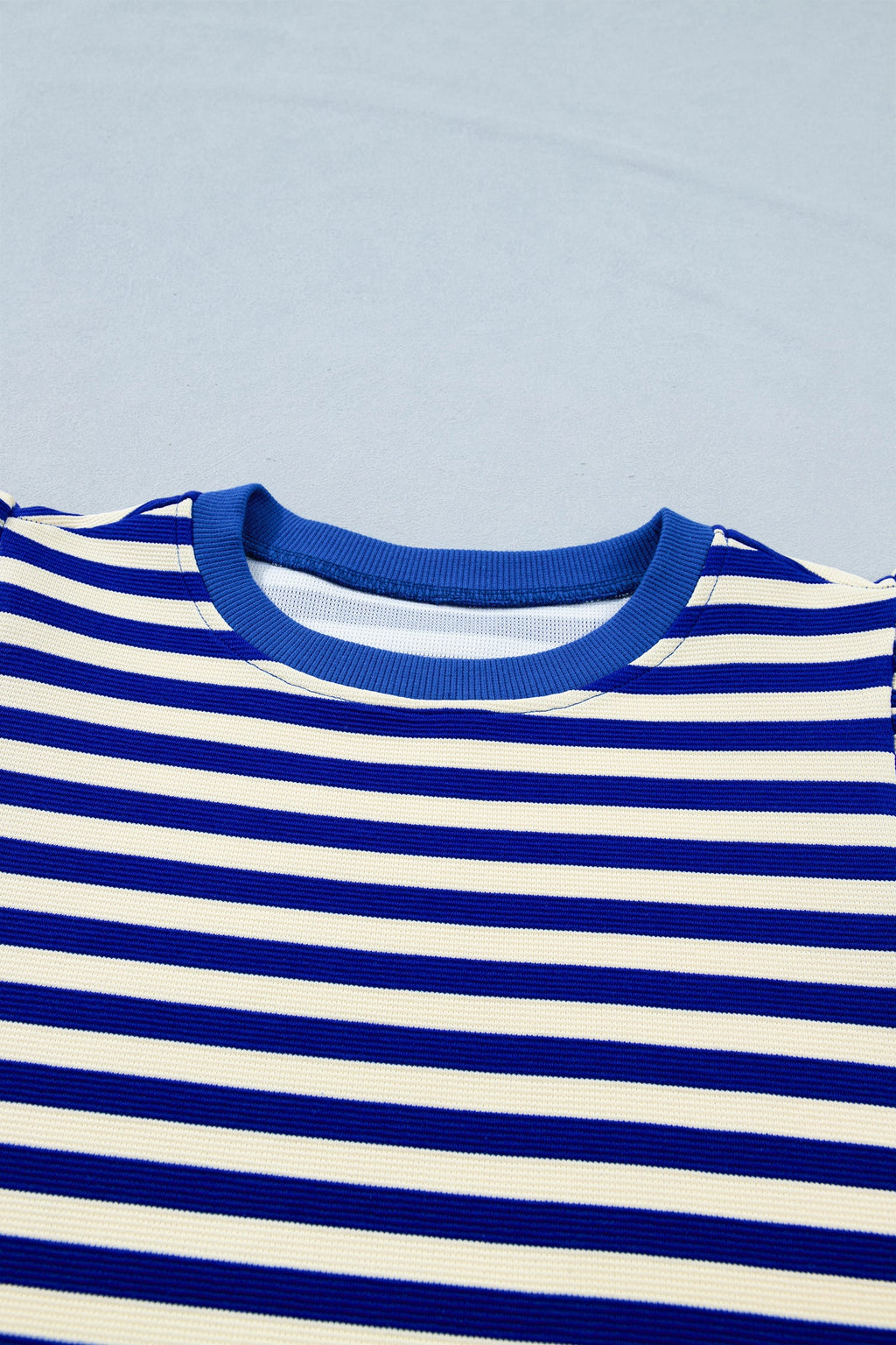 Stripe Cap Sleeve Top & Contrast Trim Shorts Set