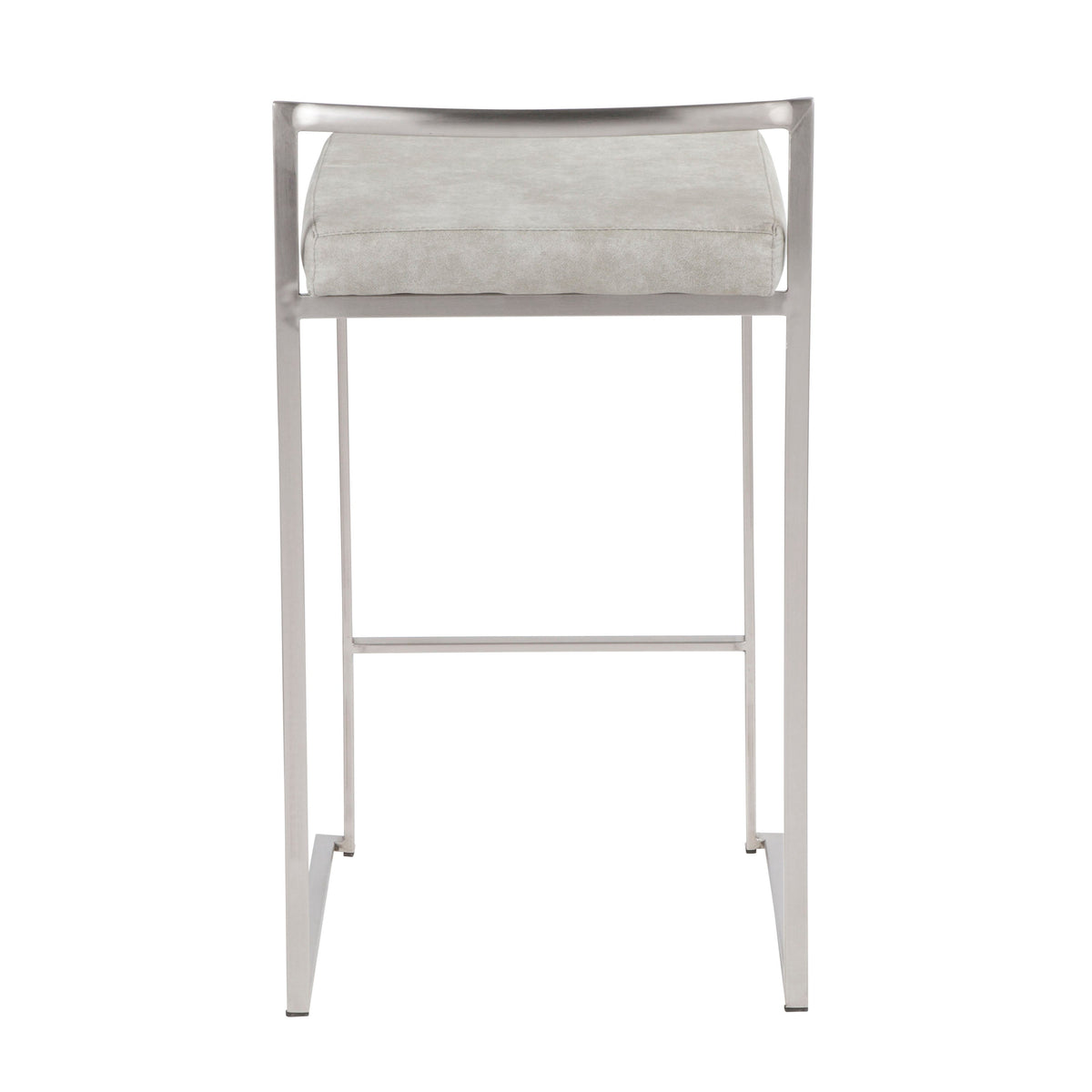 Contemporary Stackable Counter Stool in Stainless Steel with Light