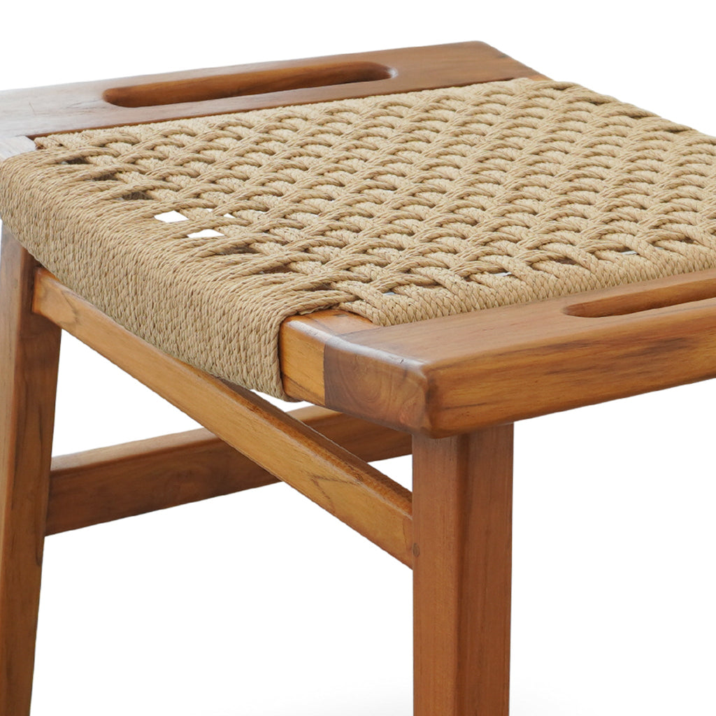 Grit Rustic Solid Wood Frame Loom Stool