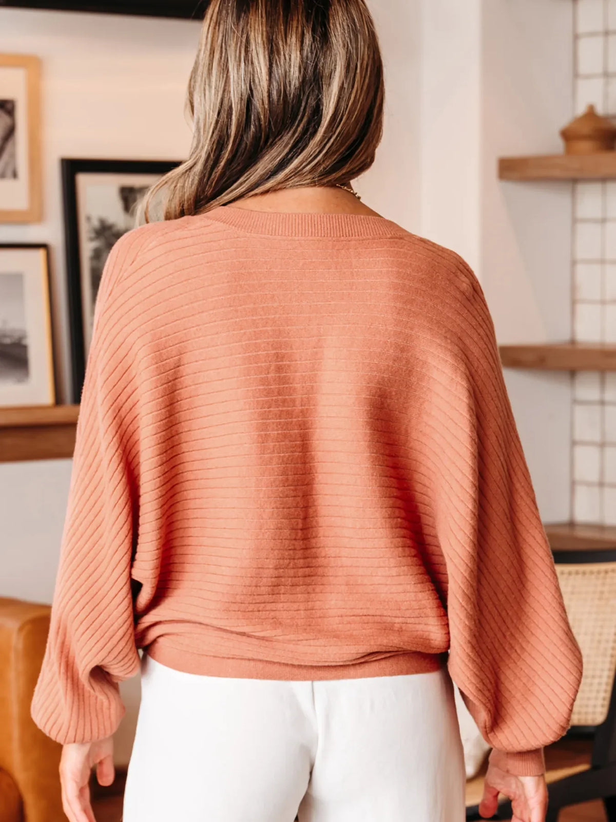Rib Knit Button Front Dolman Sleeve Sweater Cardigan