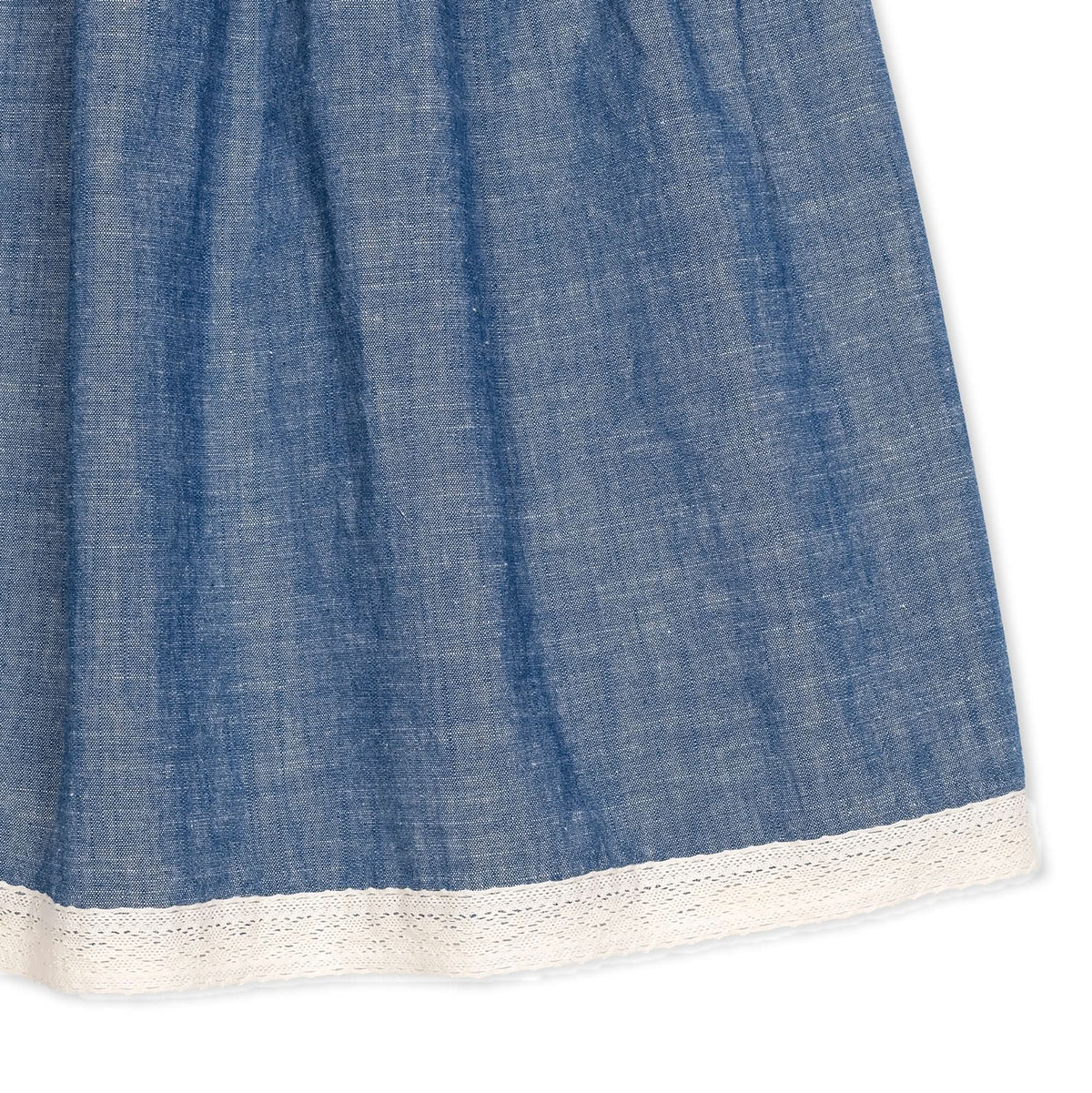 Crochet Trim Organic Chambray Dress