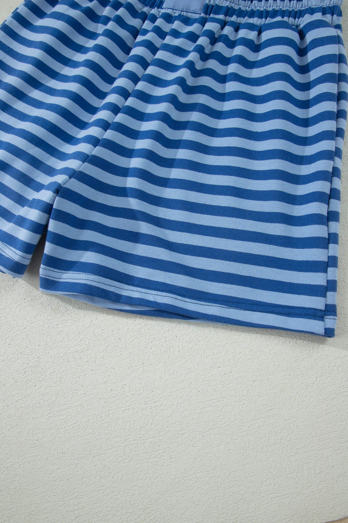 Stripe Short Sleeve Top & High Waist Short Set