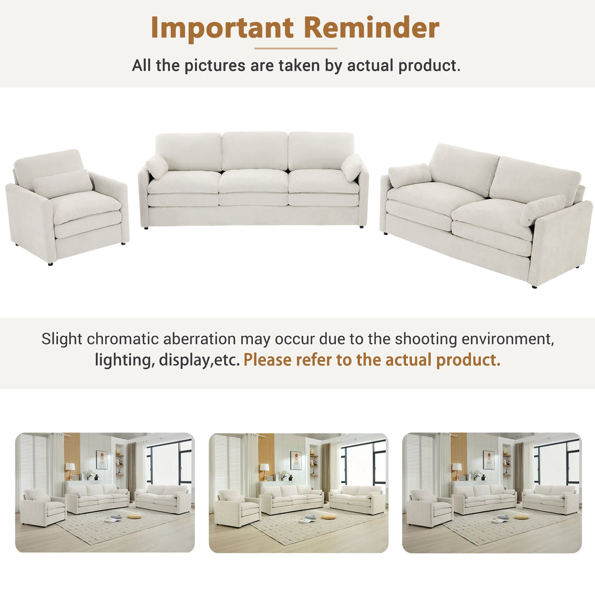 Cozy Upholstered Sofa Set