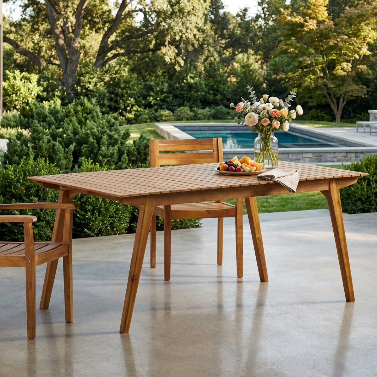 Outdoor 69" Solid Wood Dining Table