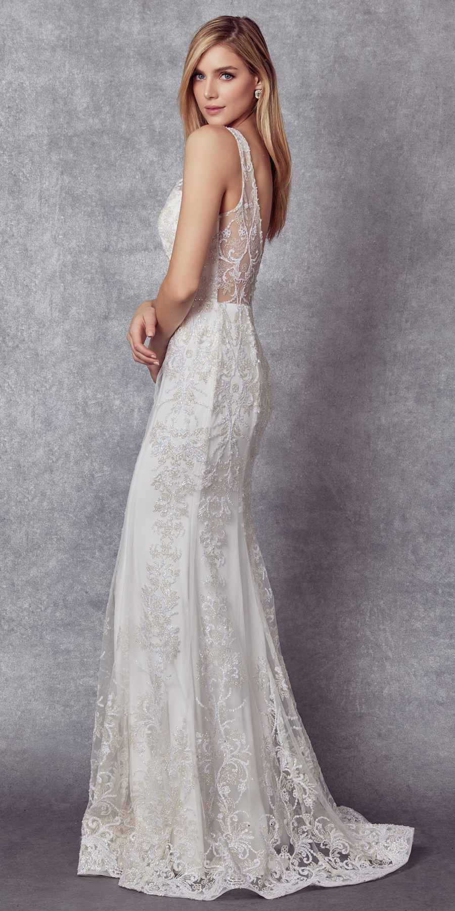 Juliet 277 Fancy Glitter Design Tulle Mermaid Dress