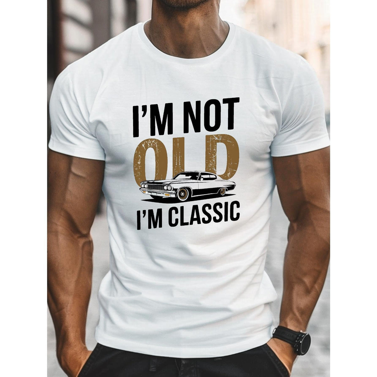 "I'm Not Old, I Am Classic" Vintage Car T-shirt – Men's Soft Cotton Tee