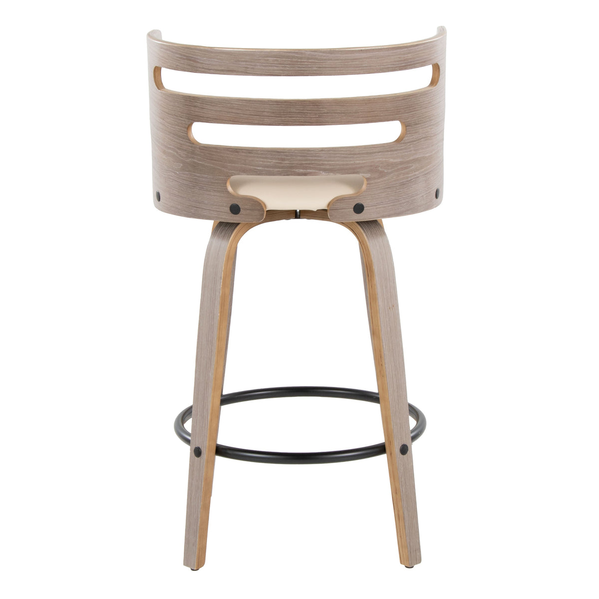 Fixed-Height Counter Stool with Swivel in Light