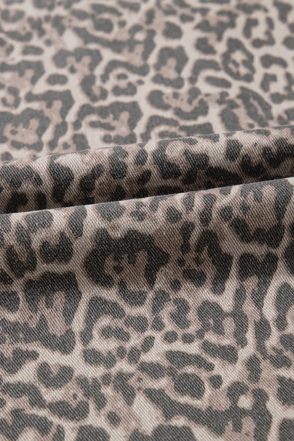 Leopard Frayed Edge Wide Leg High Waist Jeans