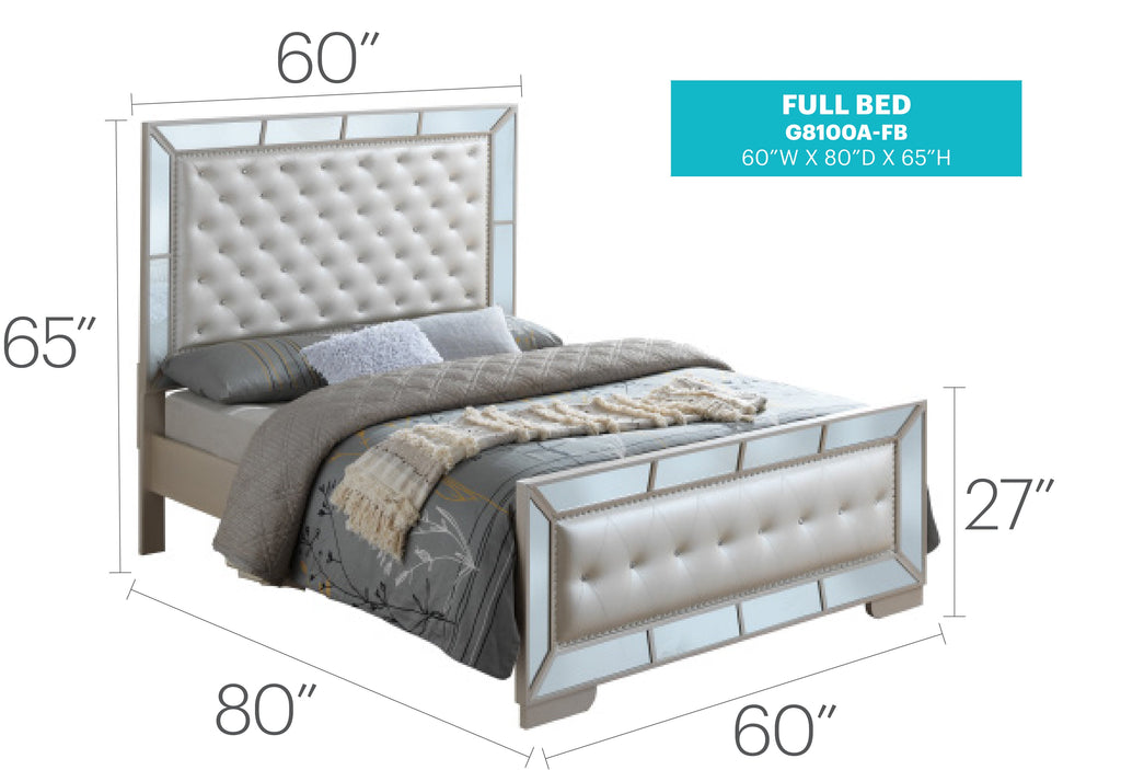 Contemporary Pearl Full Bed For Modern Spaces