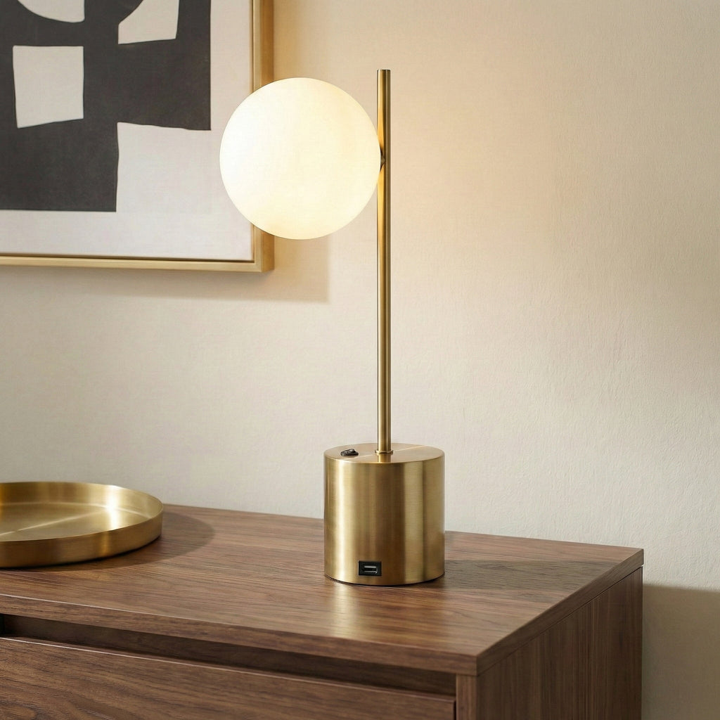 Ethereal Modern Small Brass Table Lamp