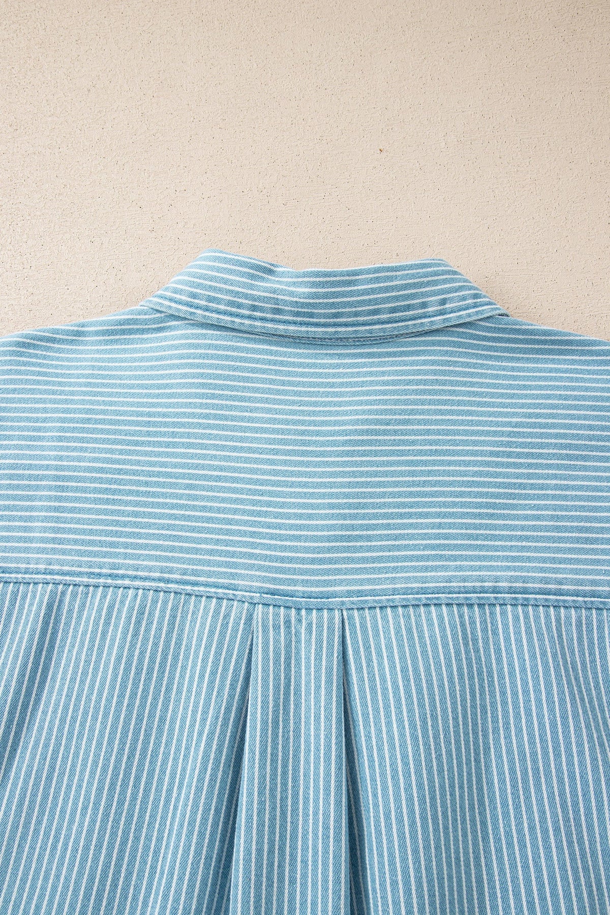 Stripe Cuffed Short Sleeve Button Up Shirt