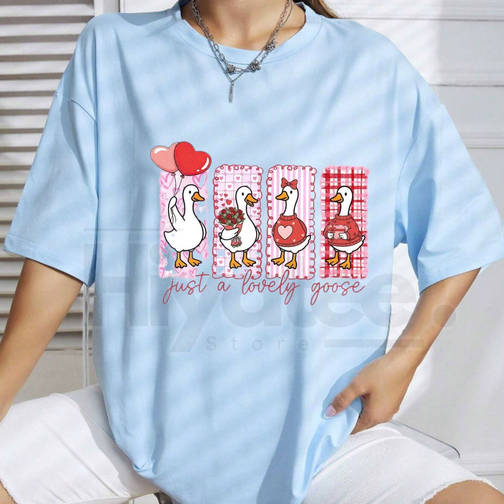 "Silly Goose" Valentine's T-Shirt – Cute Coquette Goose Valentine Unisex Tee