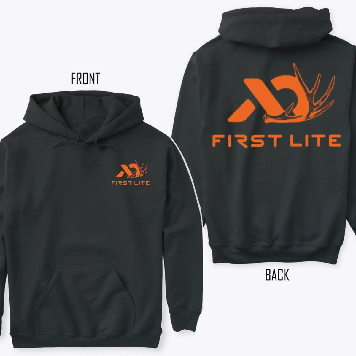 First Lite Logo Hunting Hoodie – 2-Sides Design, Unisex Outdoor Gear Pullover, Gift for Him & Her