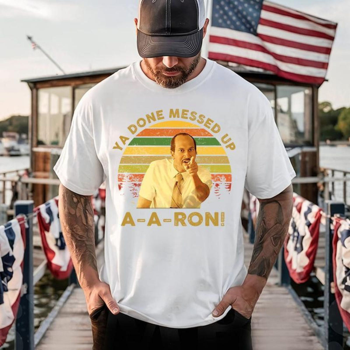 "Ya Done Messed Up Aaron" T-Shirt - Key & Peele Quote Tee, Vintage Sunset Design, Unisex Retro Apparel