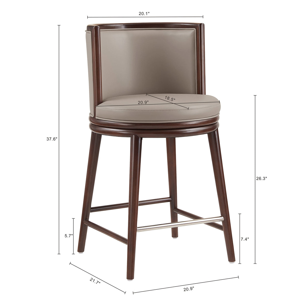 Evalyn Wood Upholstered Counter Stool