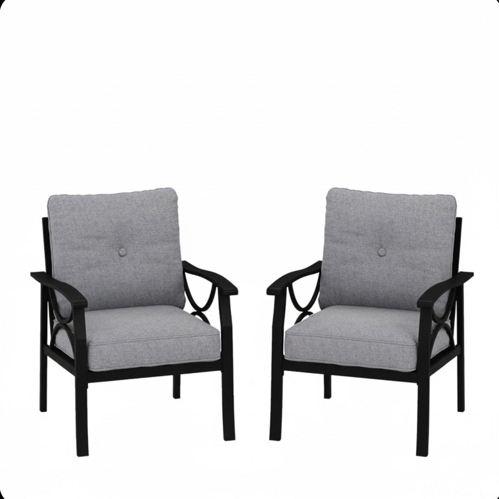 Set of 2 All-Weather Metal Armchairs