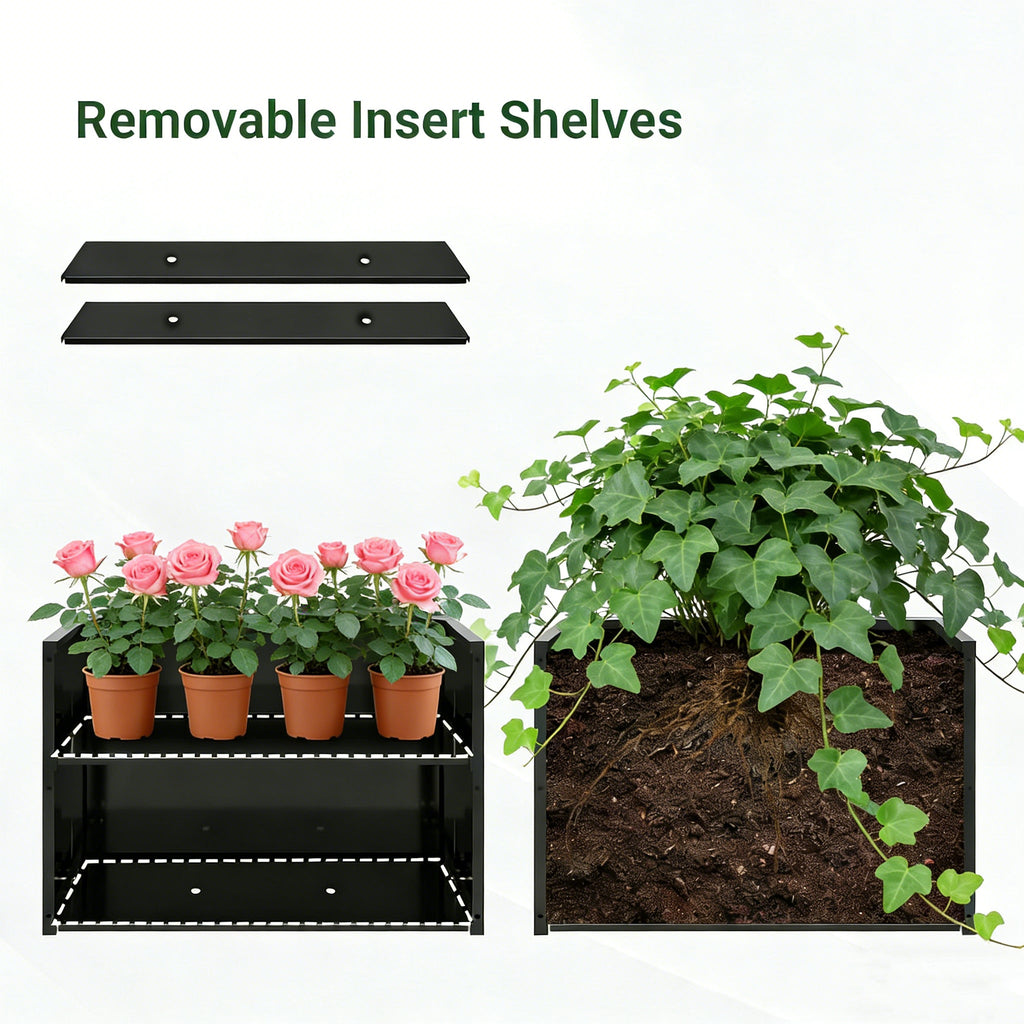Metal Planter-Trellis Combo (Set of 3)