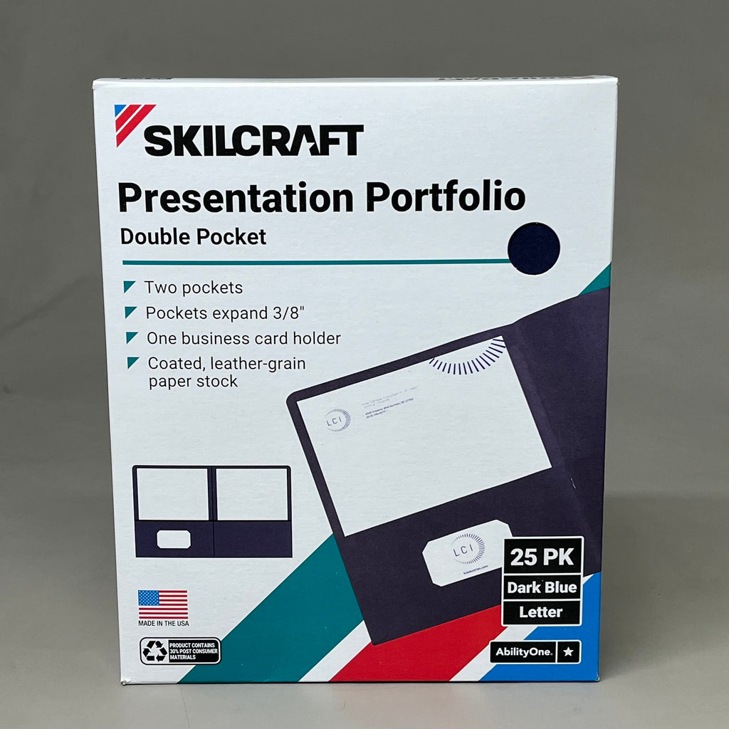 ZA@ SKILCRAFT (2 PACK, 50 TOTAL) Double Pocket Presentation Portfolio Dark Blue
