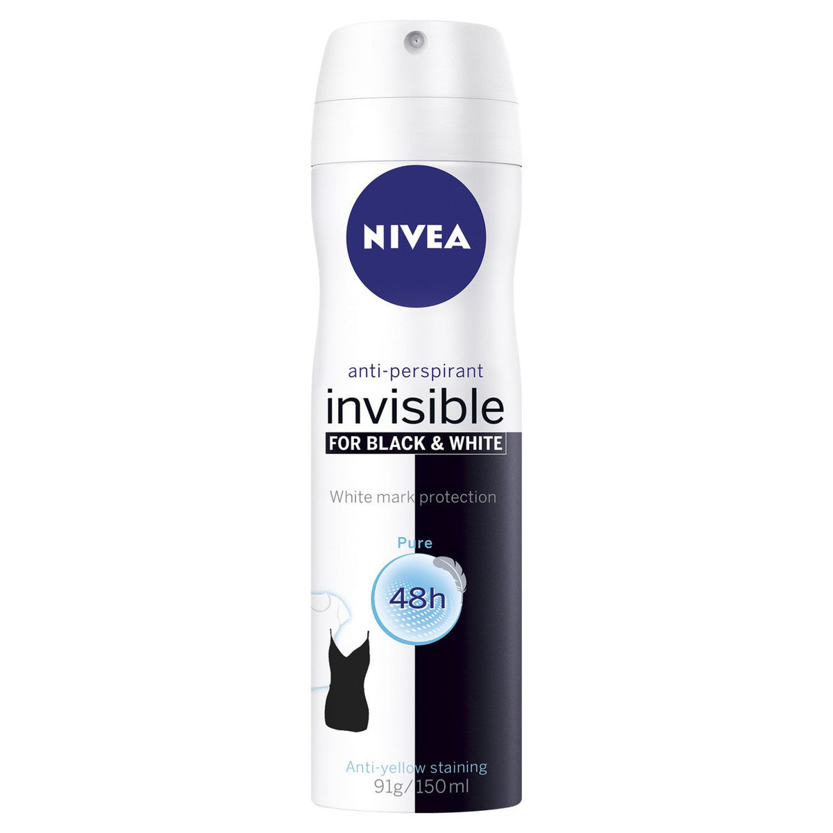 Nivea Deodorant 150ml Female Invisible For Black & White Fresh