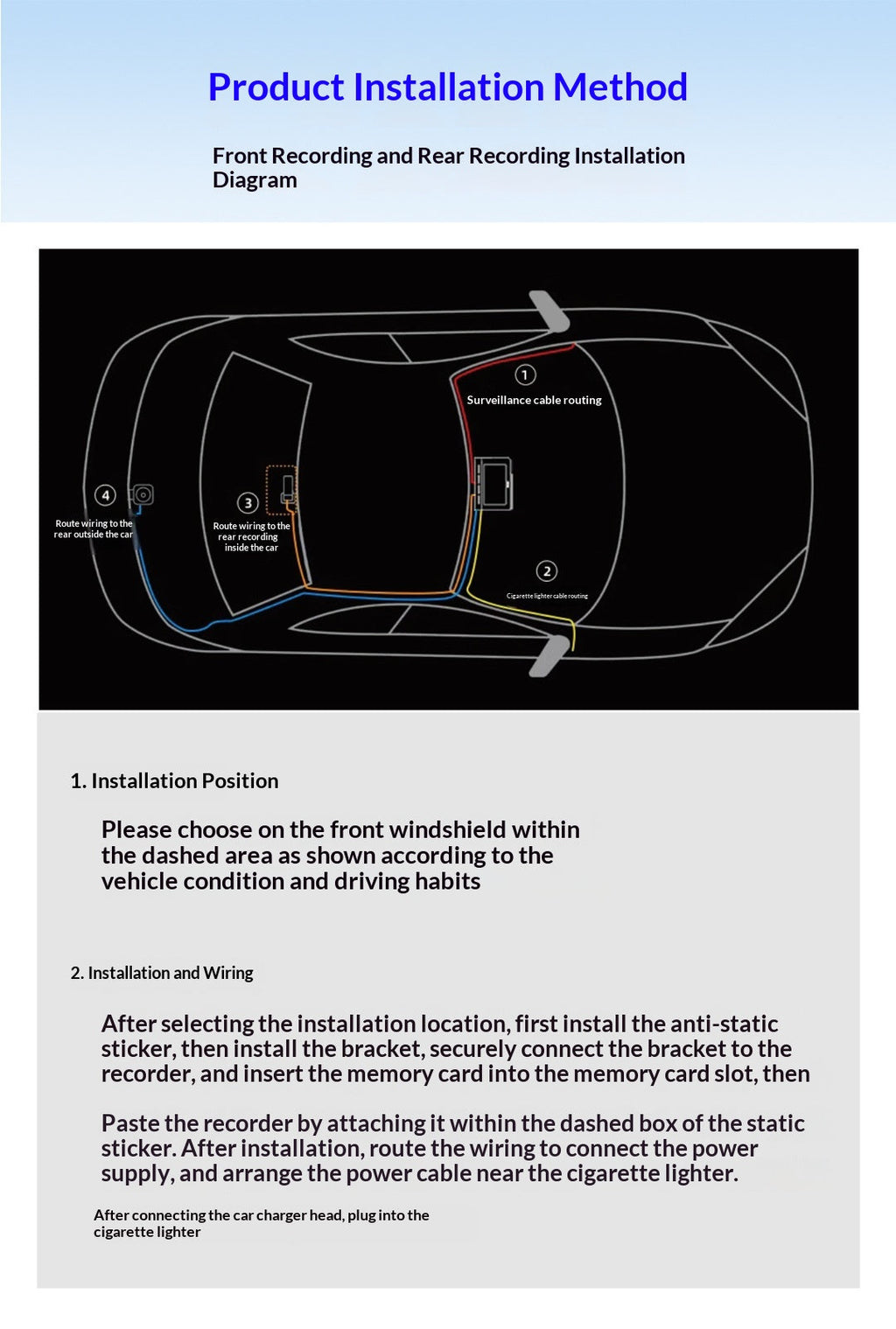4K Dual Front & Rear Dash Cam, High Definition Car DVR Recorder